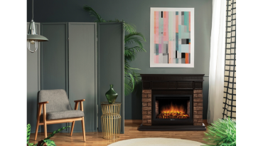 Портал Firelight Bricks Wood 25 камень темный, шпон венге