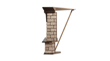 Портал Firelight Forte Wood 25U (угловой) камень коричневый, шпон темный дуб